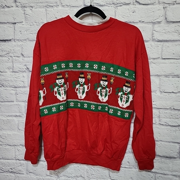 Nutcracker Womens M Knit Long Sleeve Crew Neck Ugly Christmas Sweatshirt Snowman - Picture 1 of 7
